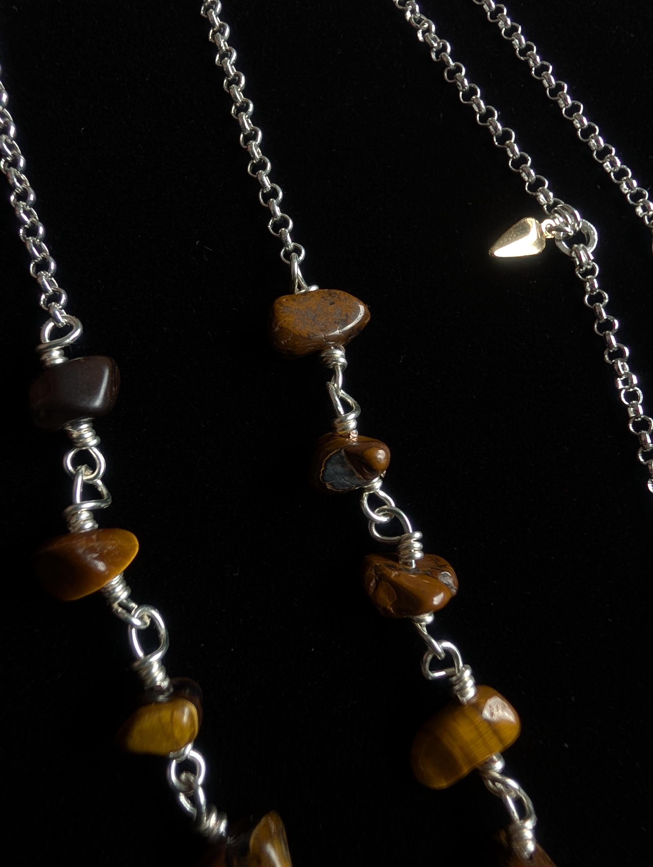 Celestial tiger eye face chain