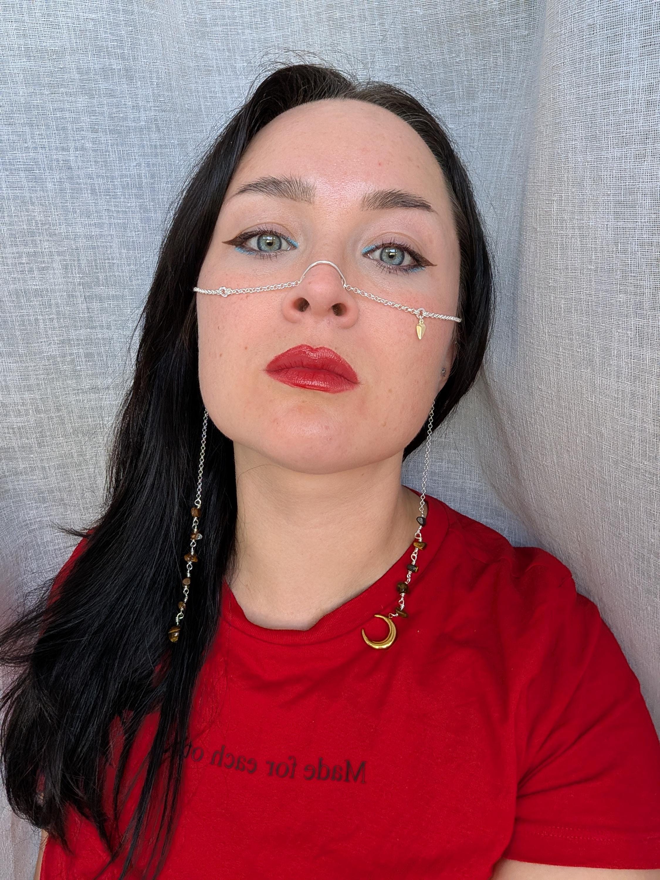 Celestial tiger eye face chain