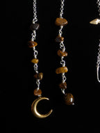 Celestial tiger eye face chain