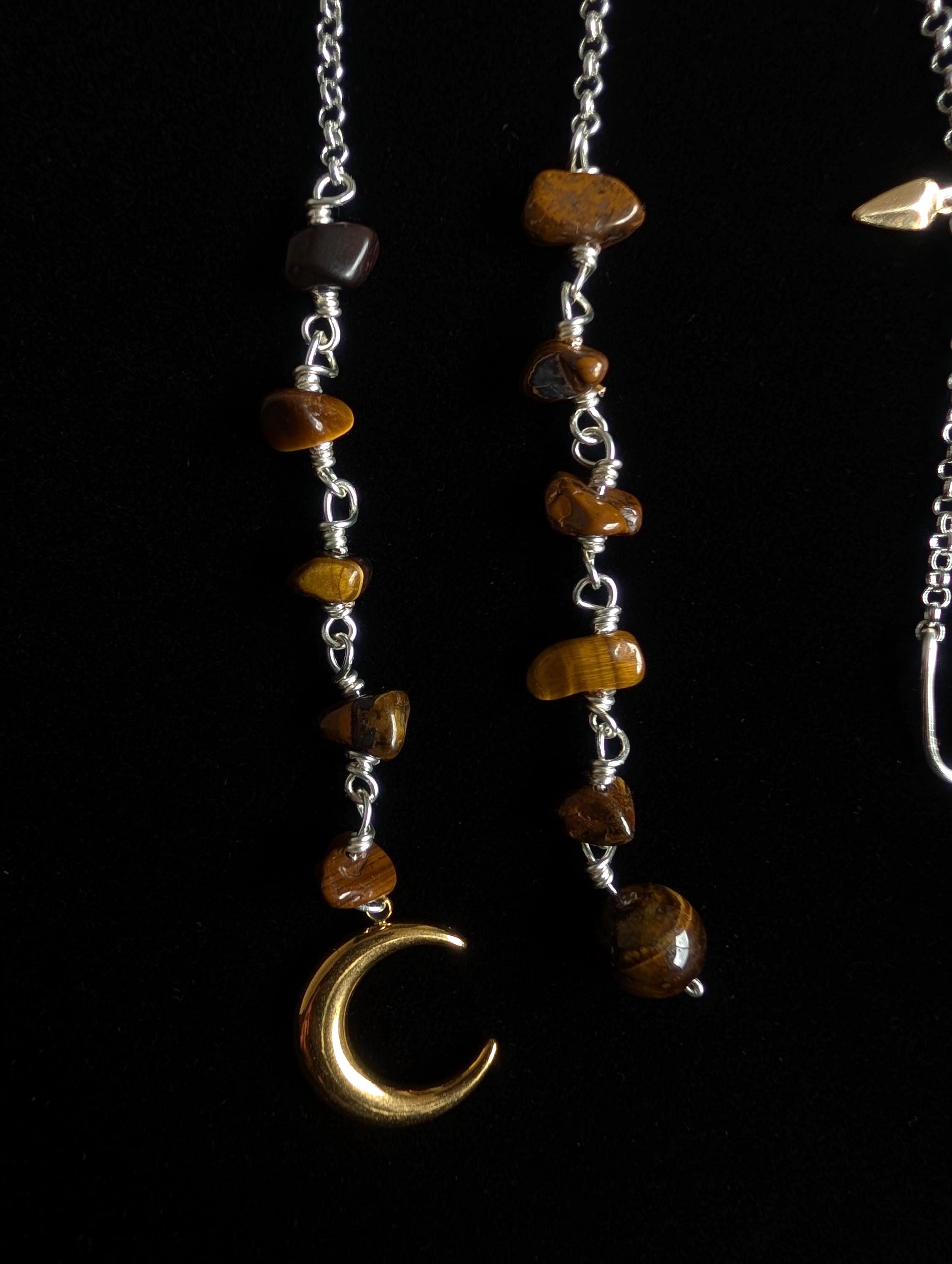 Celestial tiger eye face chain