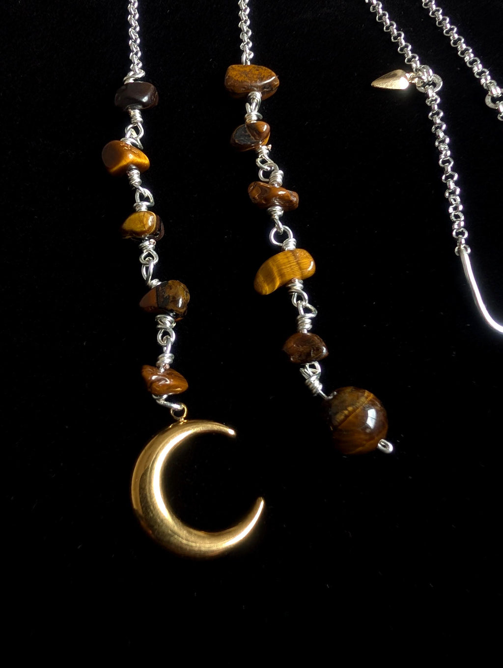 Celestial tiger eye face chain