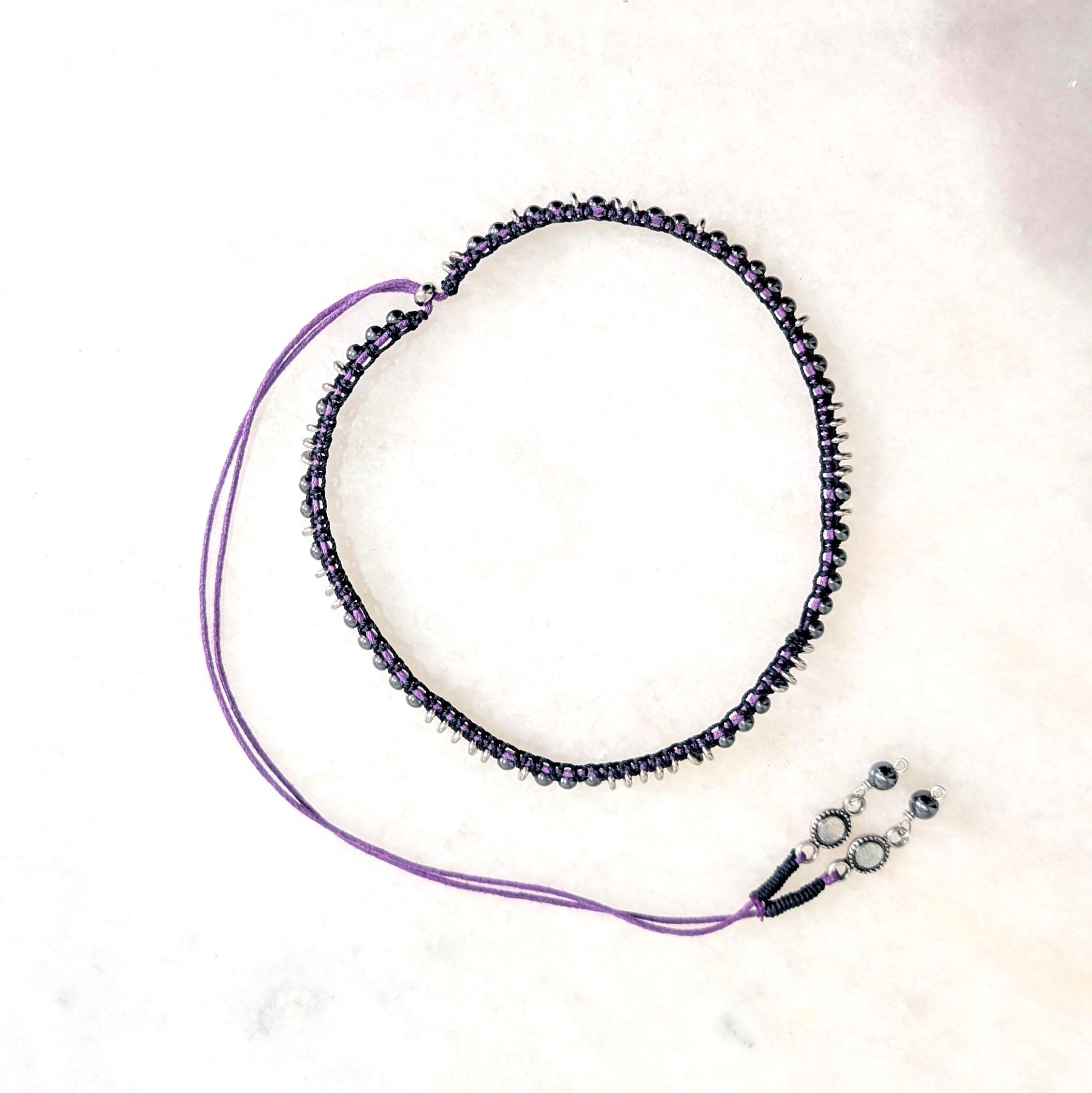 Dainty hematite choker necklace ***Sample piece design prototype***