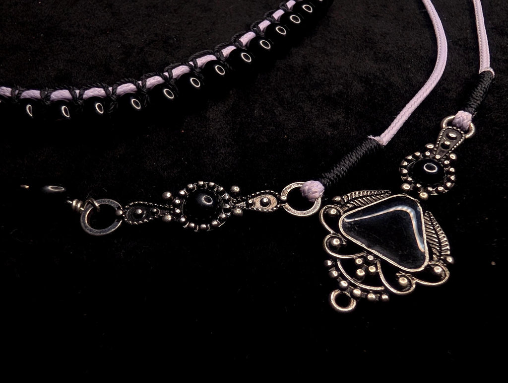 Black onyx choker necklace