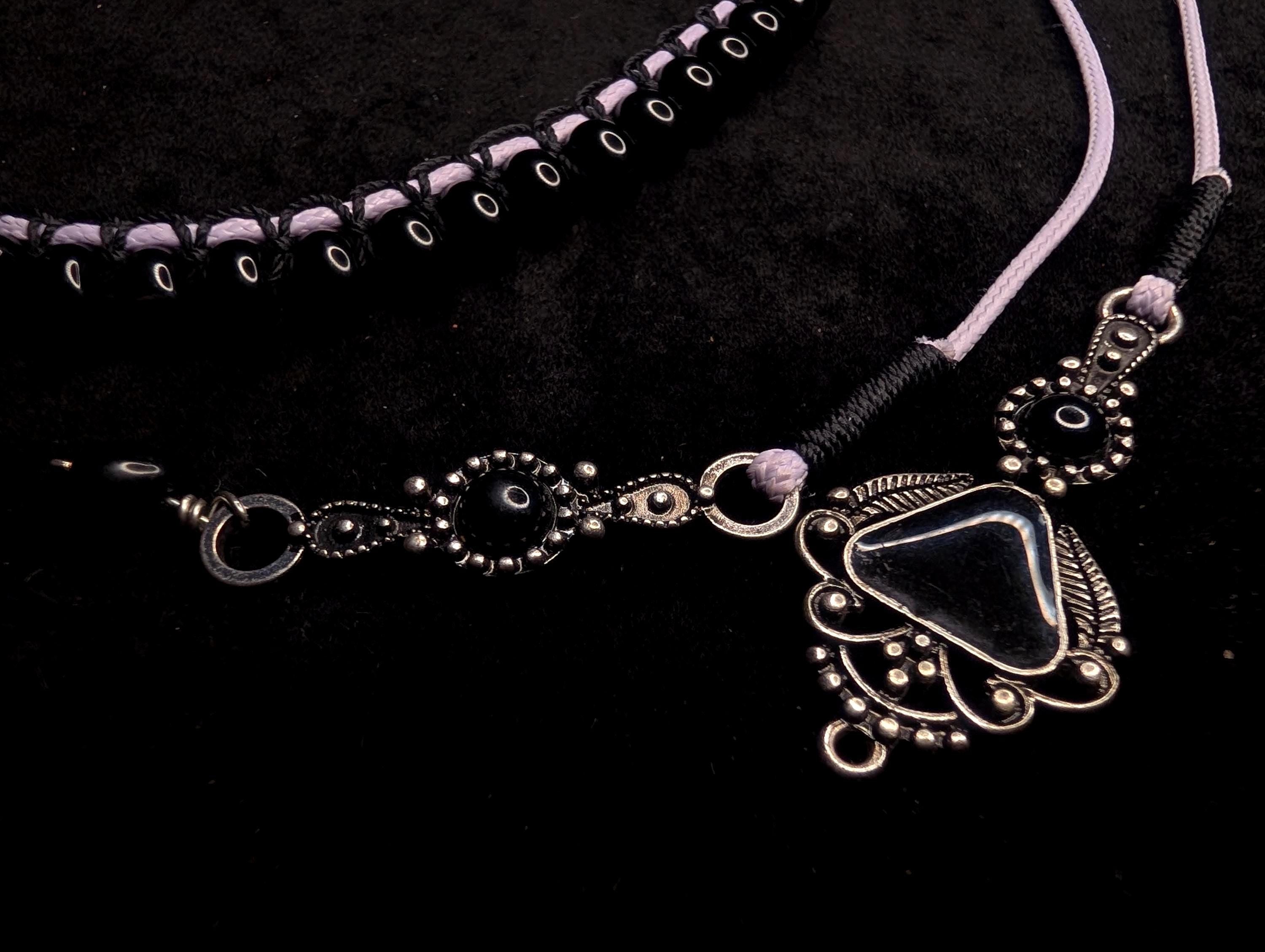 Black onyx choker necklace