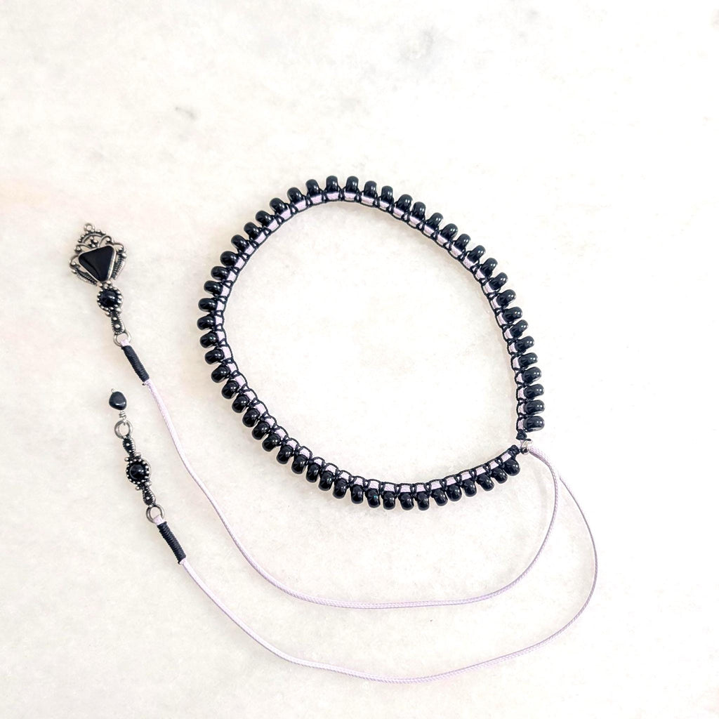 Black onyx choker necklace