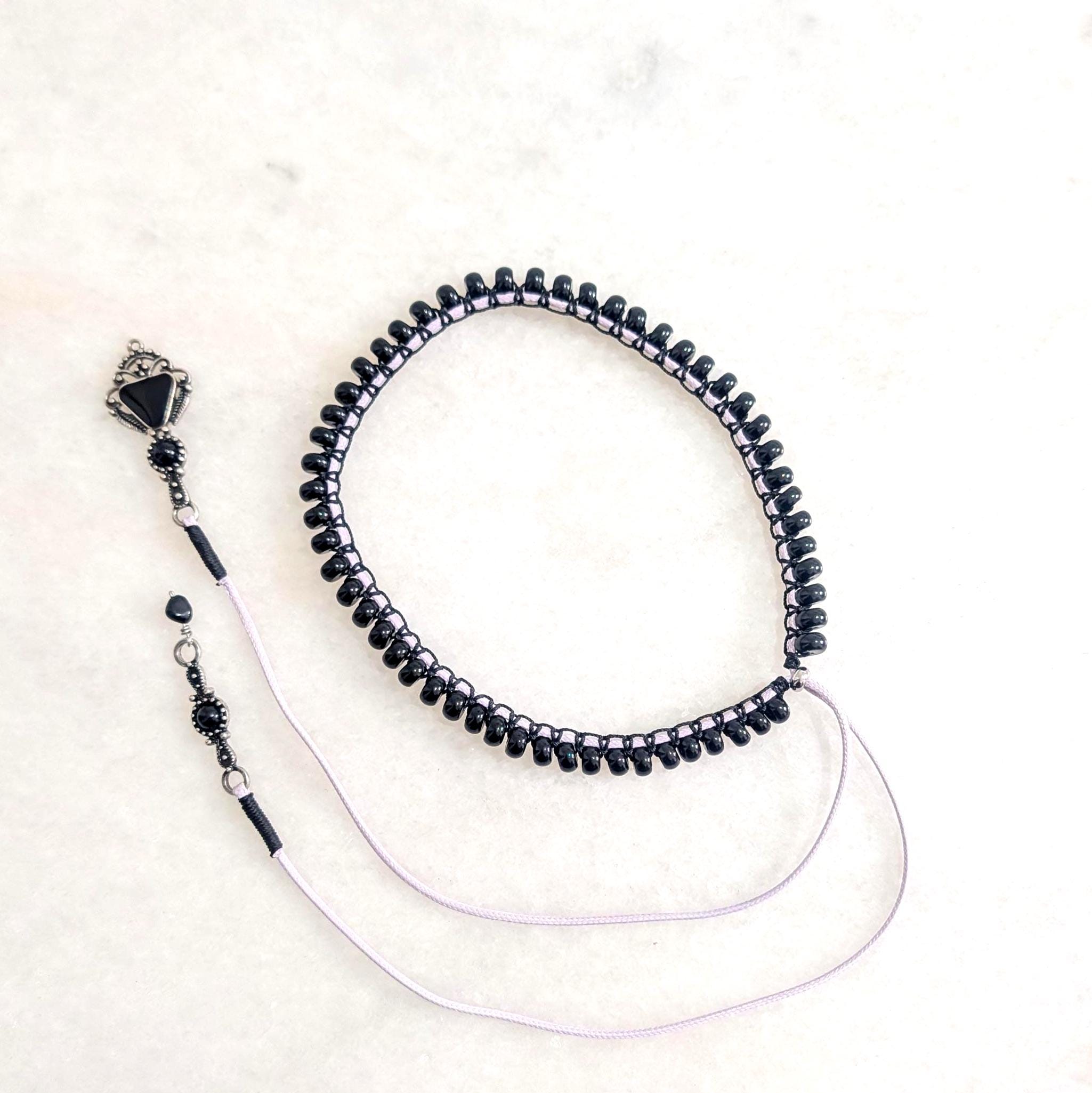 Black onyx choker necklace