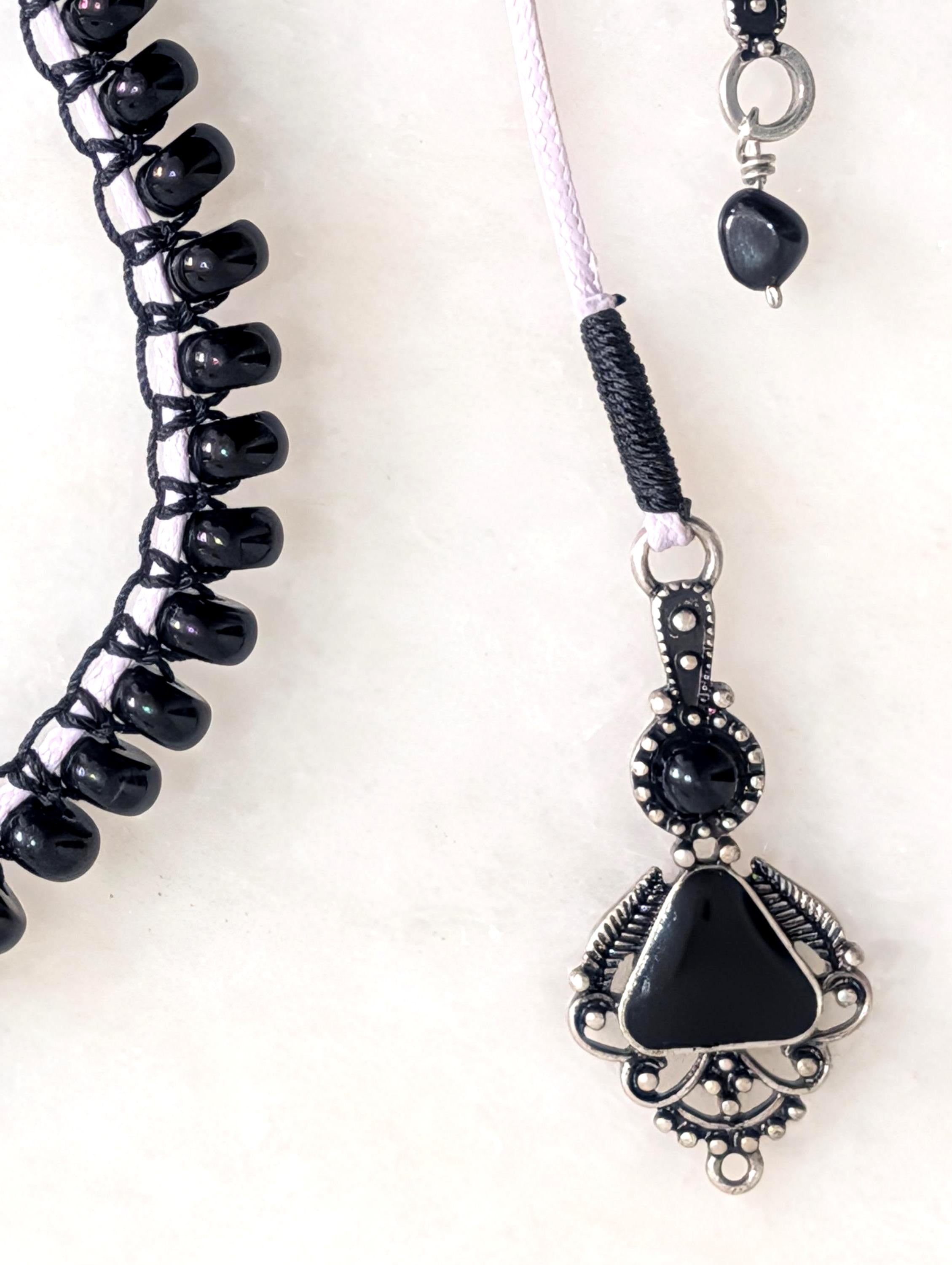 Black onyx choker necklace
