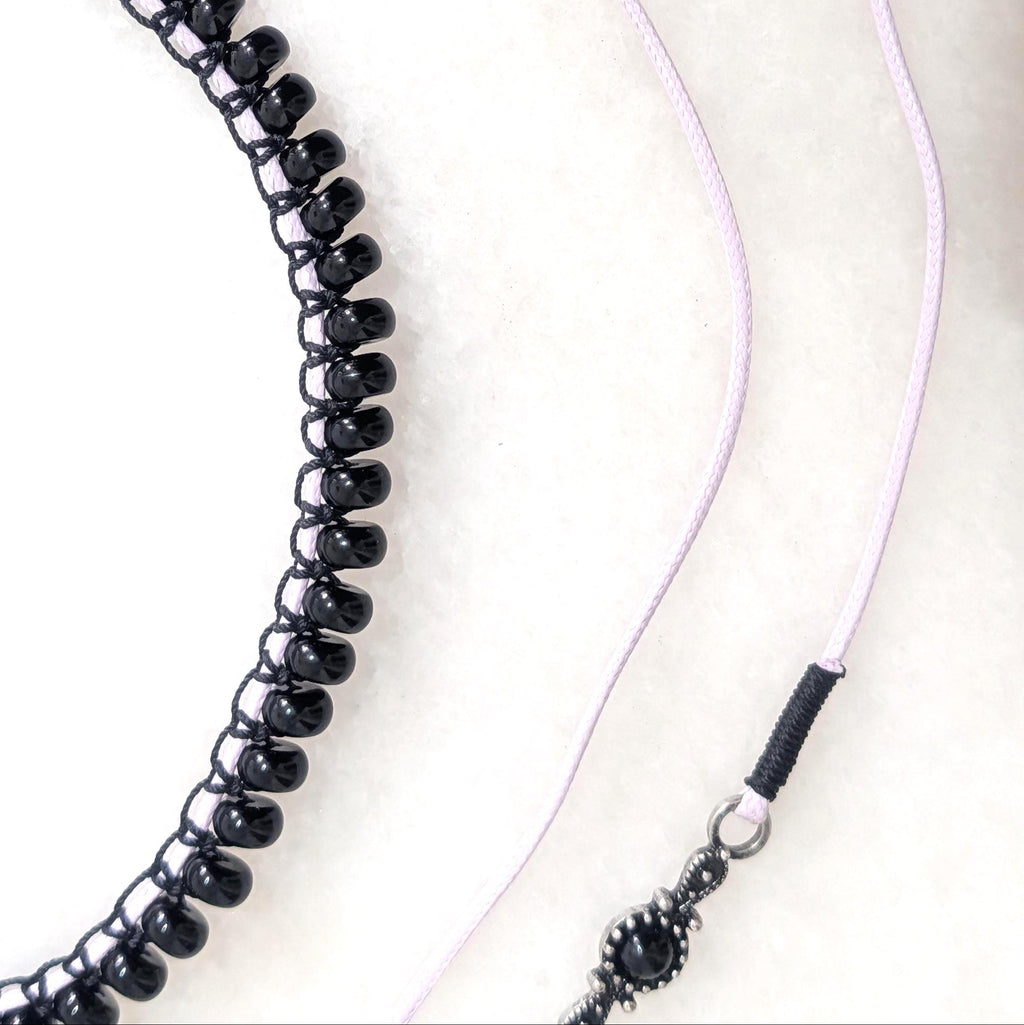 Black onyx choker necklace