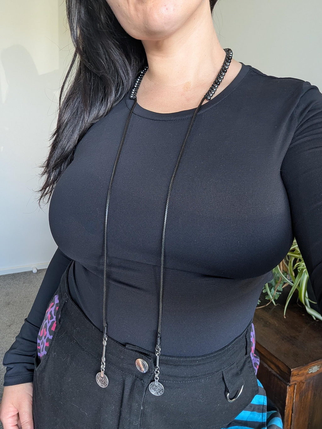 Multi way black onyx and hematite choker necklace