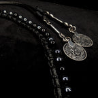 Multi way black onyx and hematite choker necklace