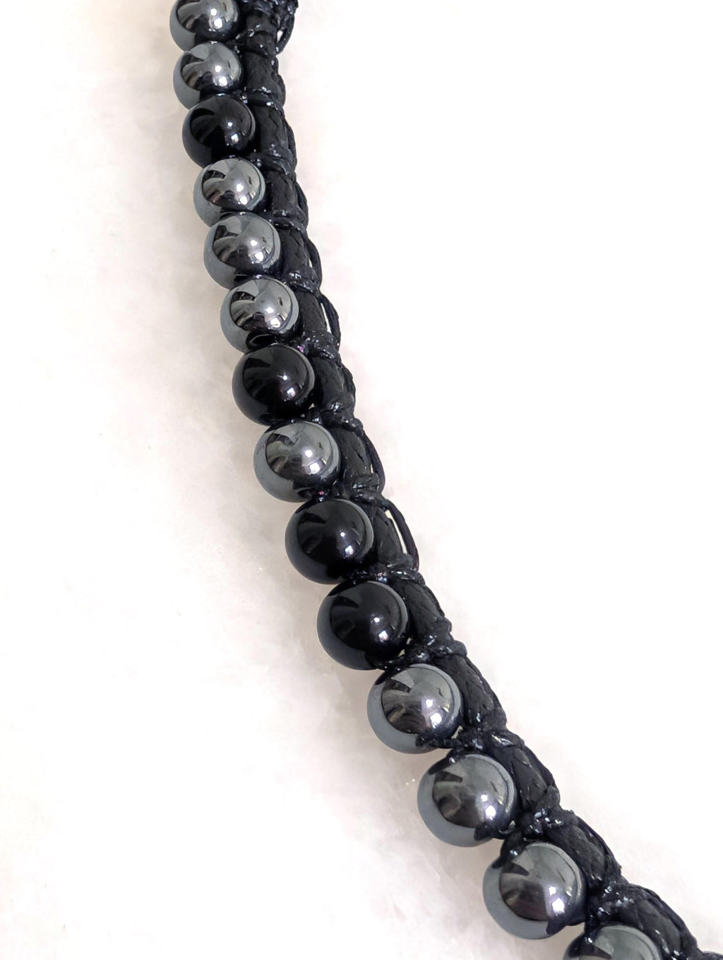 Multi way black onyx and hematite choker necklace