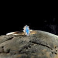 Natural rainbow moonstone minimalist ring | 925 sterling silver