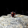 Statement garnet and white topaz ring | 925 Sterling Silver