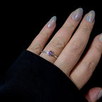 Minimalist rhodolite garnet ring | 925 Sterling Silver