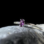 Minimalist rhodolite garnet ring | 925 Sterling Silver