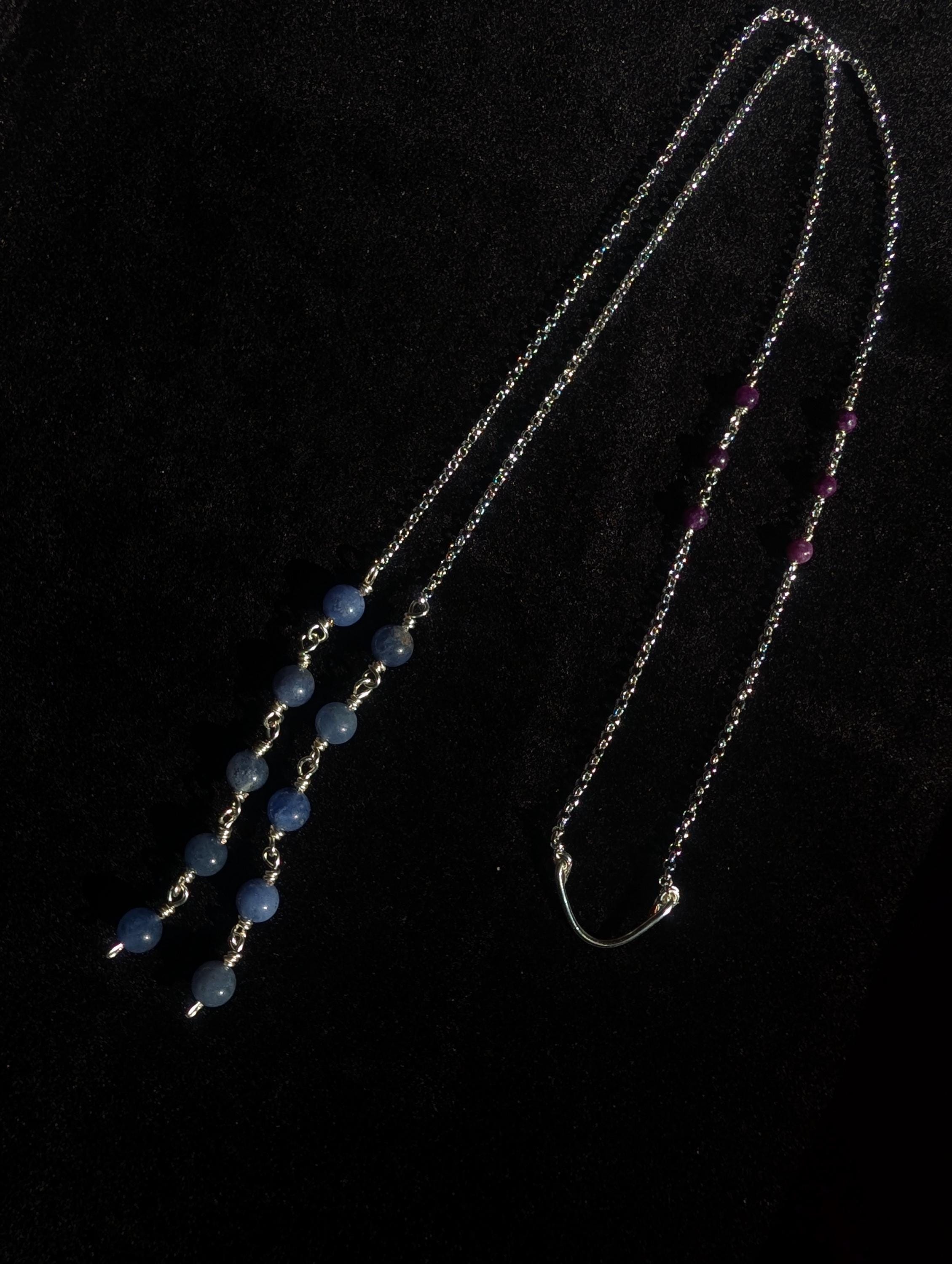 Lepidolite sodalite face chain