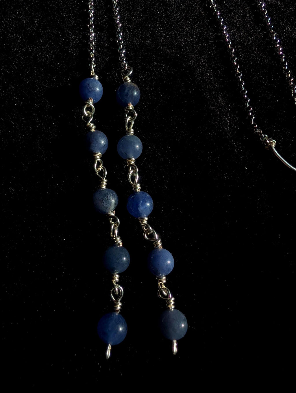 Lepidolite sodalite face chain