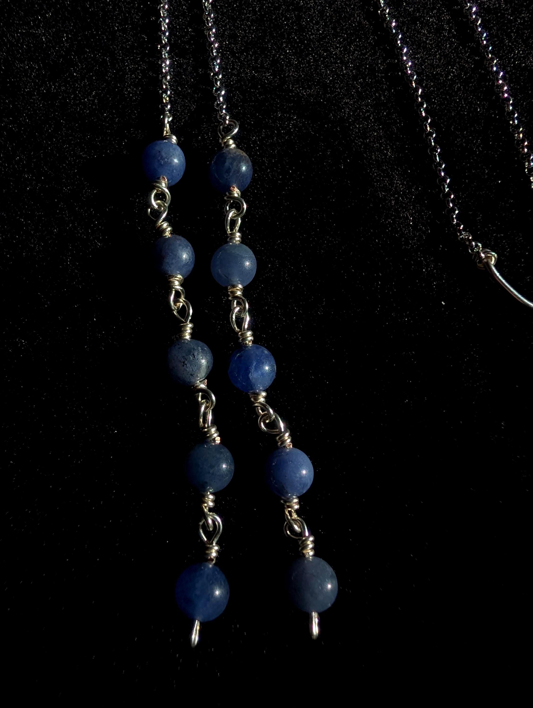Lepidolite sodalite face chain