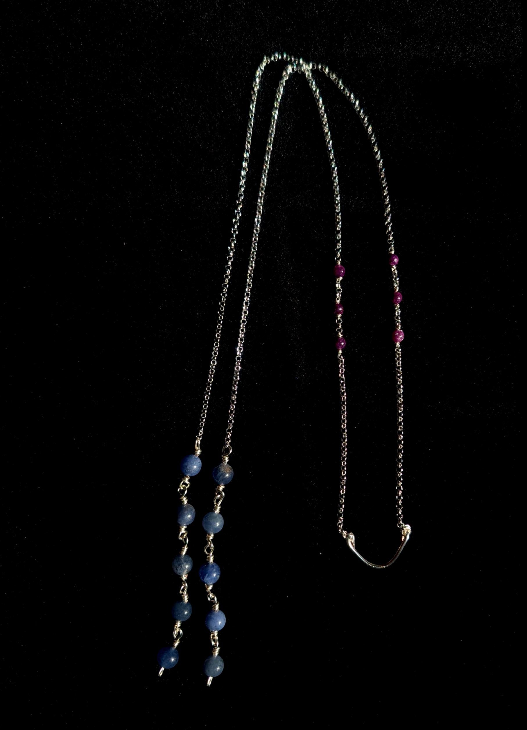 Lepidolite sodalite face chain