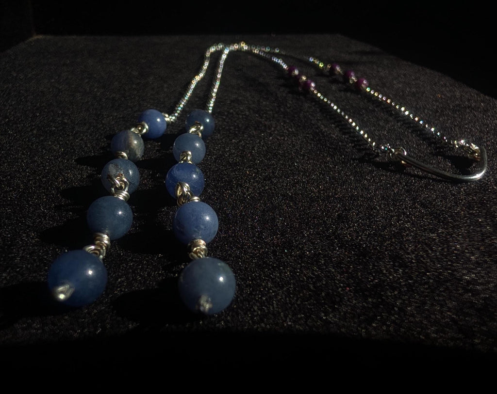 Lepidolite sodalite face chain