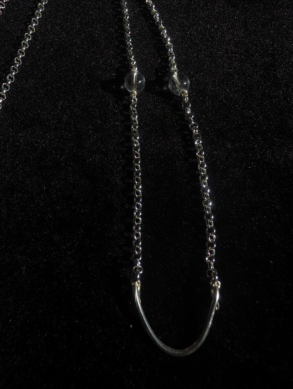 Protective clear quartz face chain