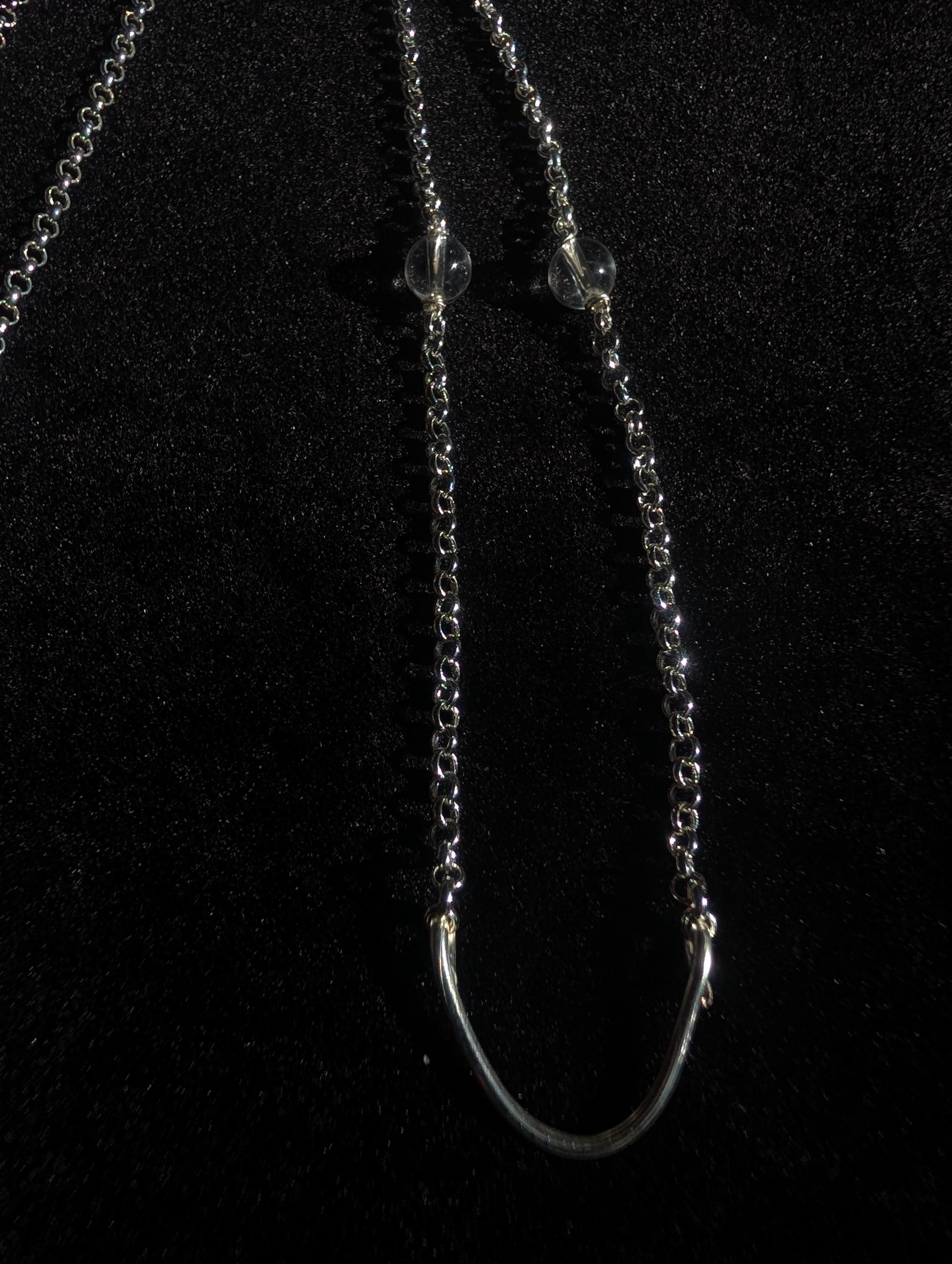 Protective clear quartz face chain