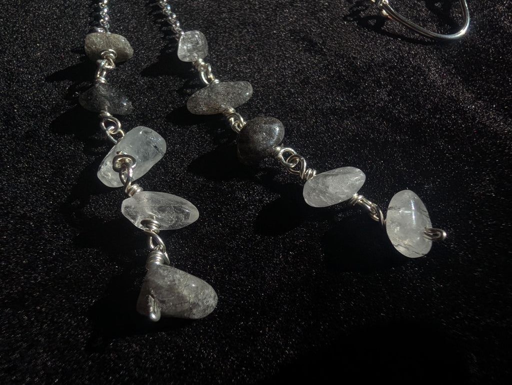 Protective clear quartz face chain