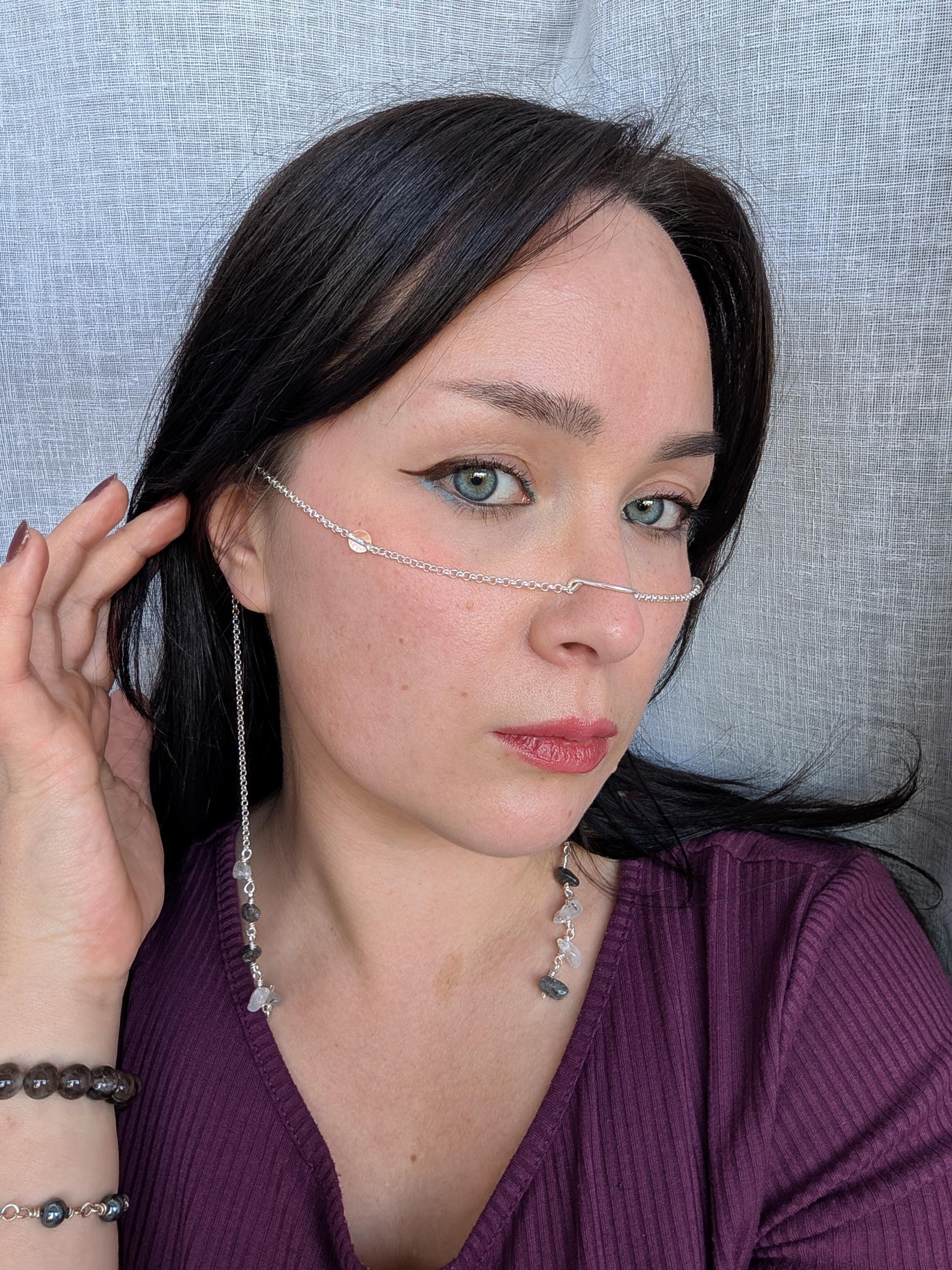 Protective clear quartz face chain
