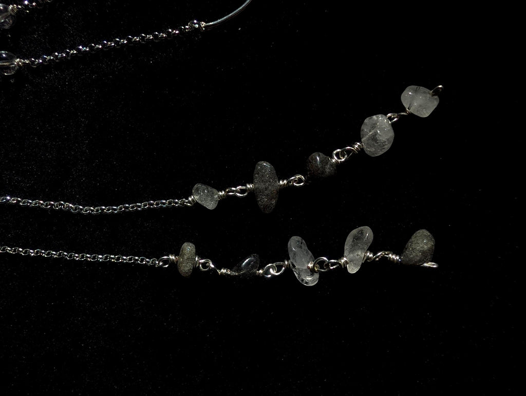 Protective clear quartz face chain