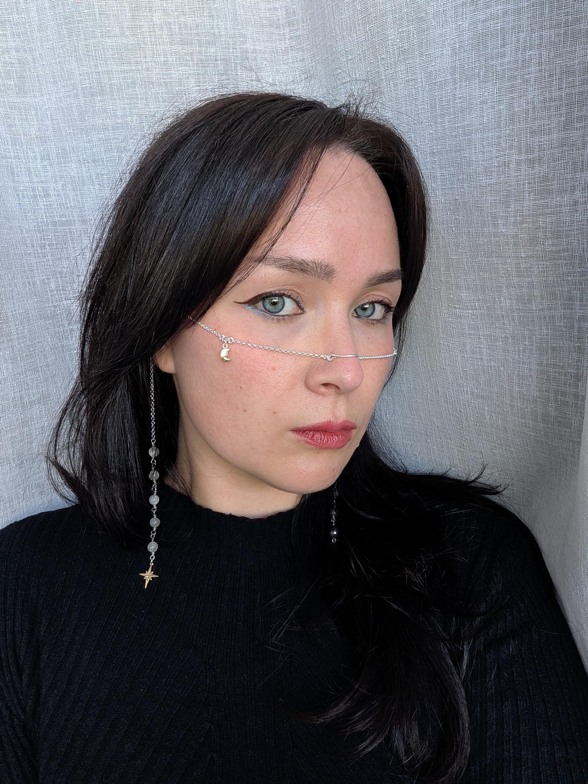 Asymmetrical celestial face chain