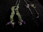 Prehnite amethyst face chain