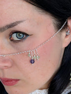 Prehnite amethyst face chain