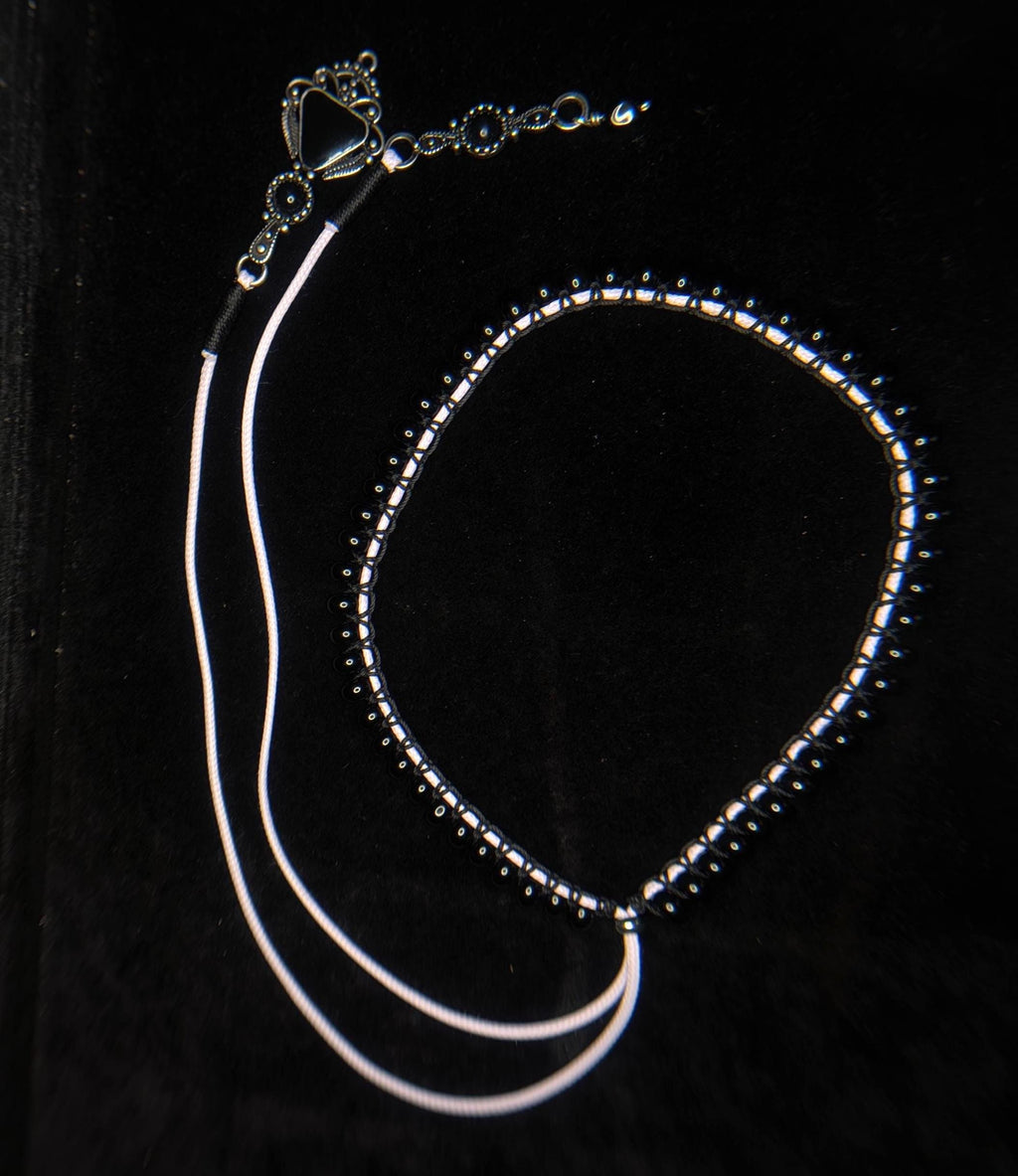 Black onyx choker necklace