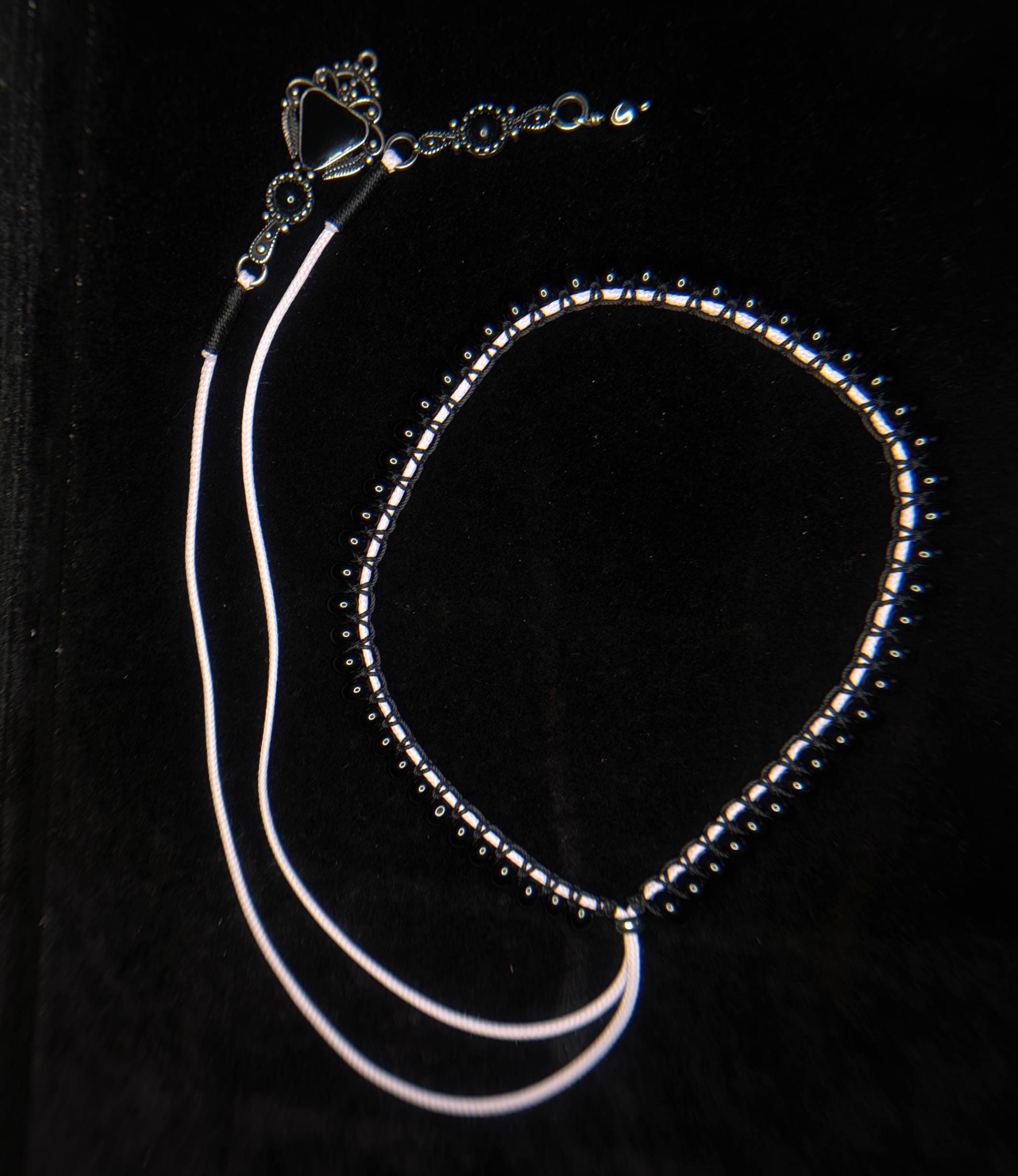 Black onyx choker necklace