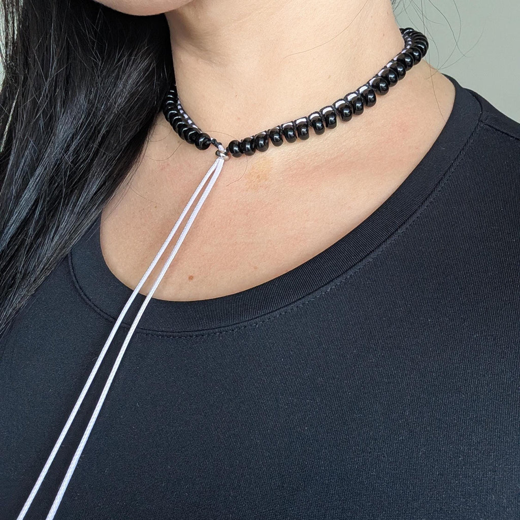 Black onyx choker necklace