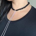 Black onyx choker necklace