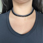 Black onyx choker necklace