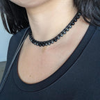 Multi way black onyx and hematite choker necklace