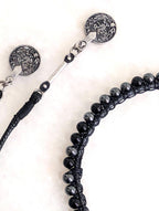 Multi way black onyx and hematite choker necklace
