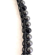 Multi way black onyx and hematite choker necklace