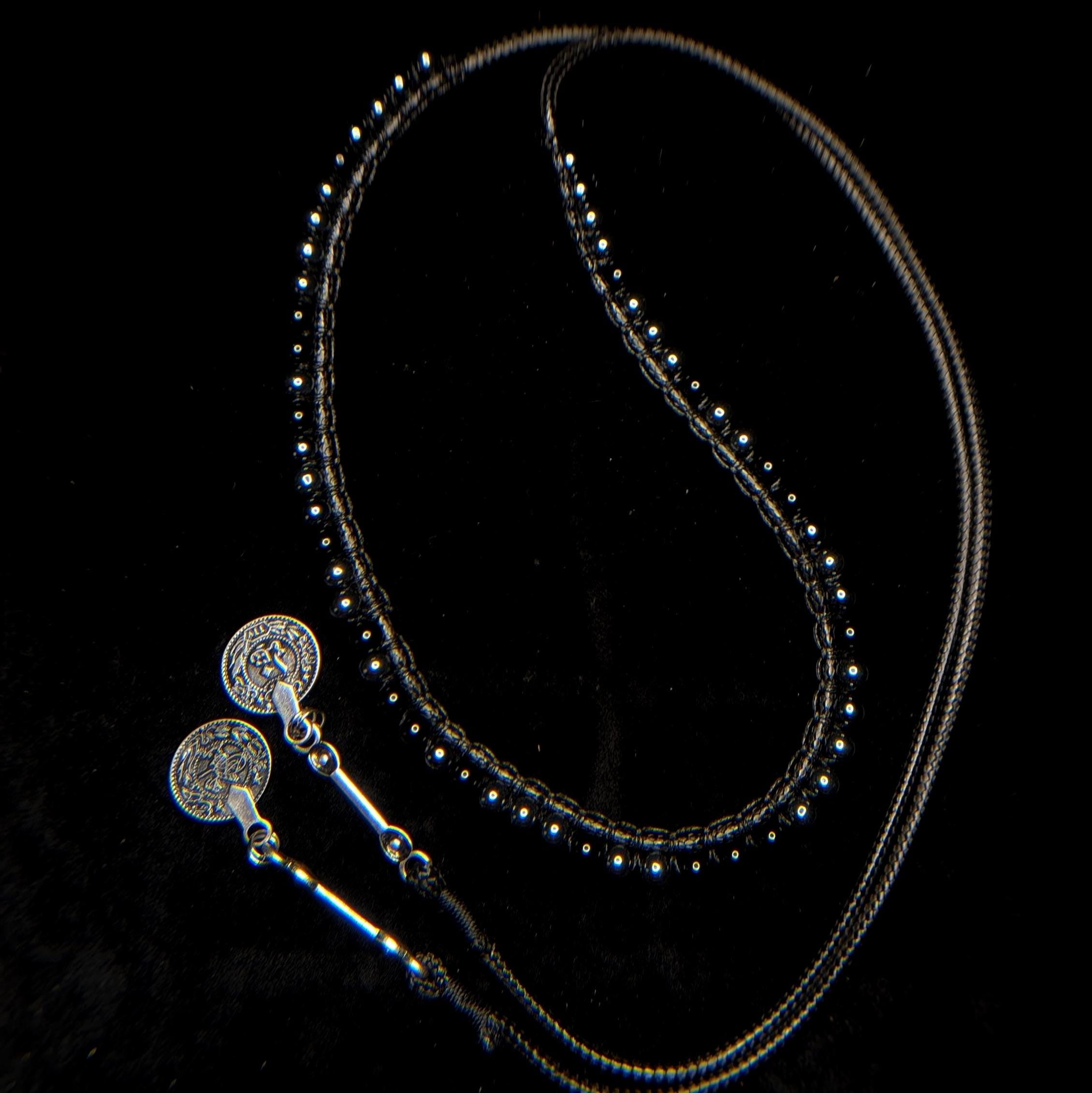 Multi way black onyx and hematite choker necklace