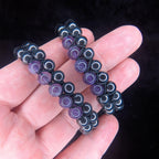 Amethyst hematite double row bracelet