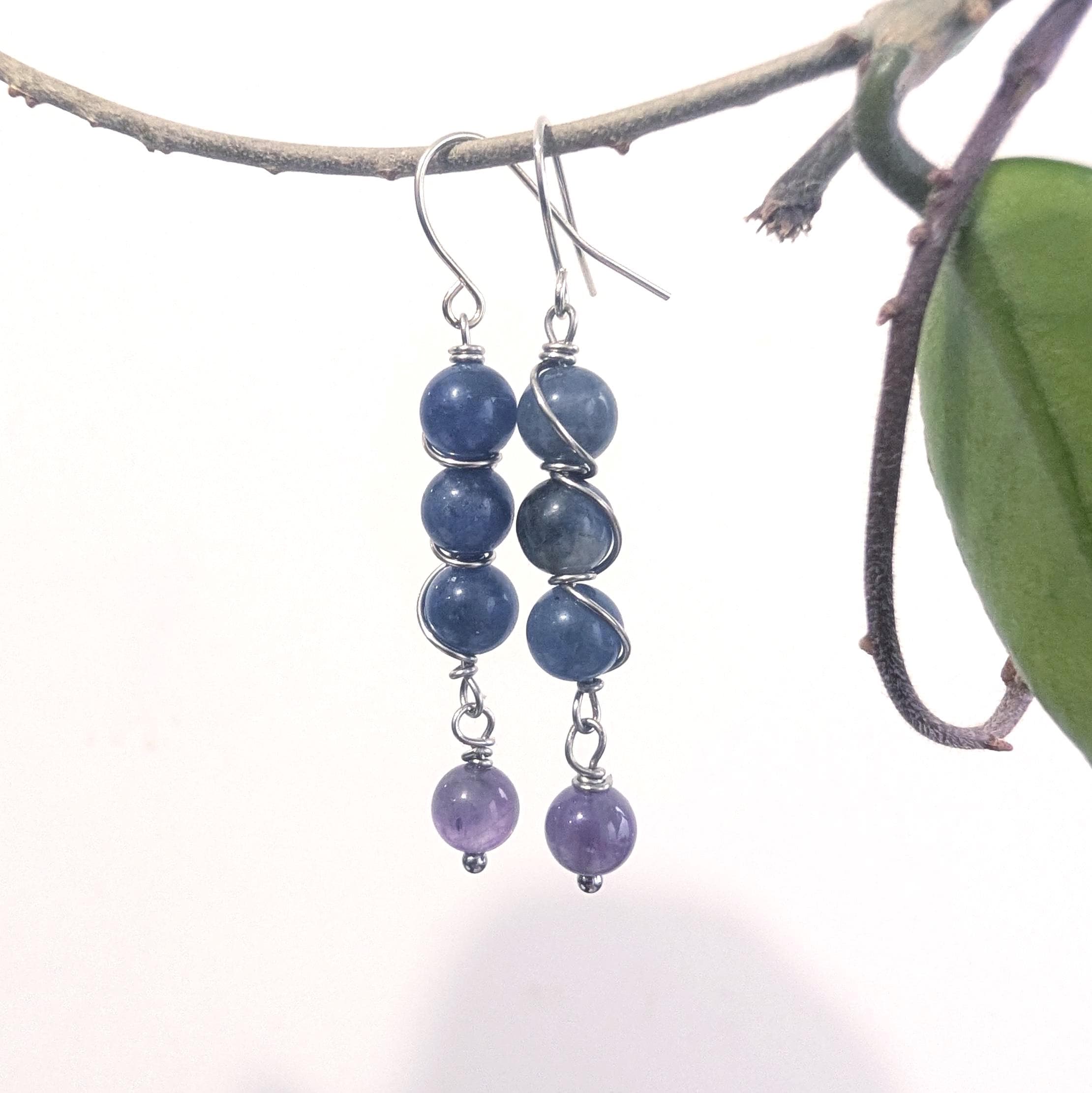 Custom Wire Wrapped Crystal Earrings - single or pair | Small