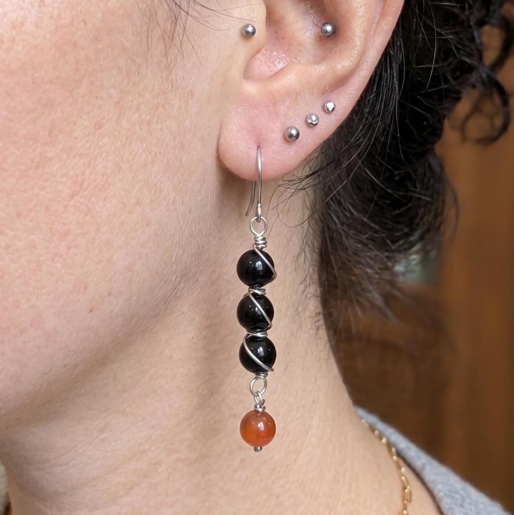 Wire wrapped crystal drop earrings - Choose your pair | Small