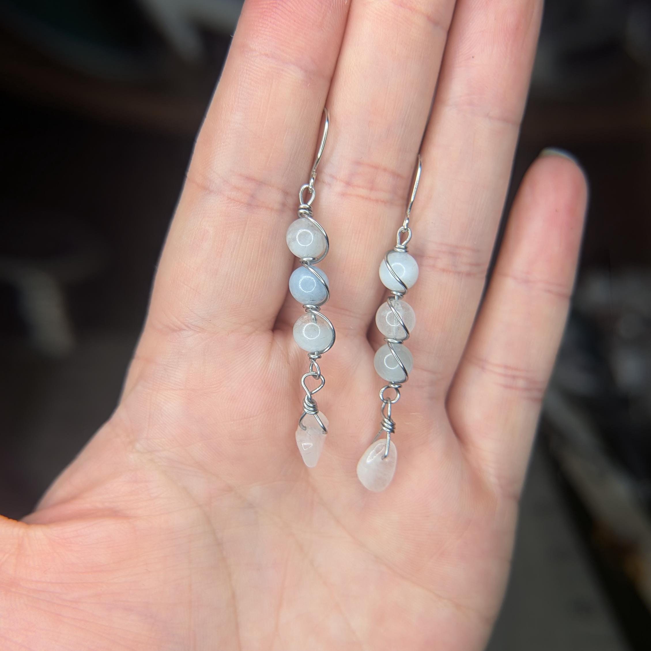 Wire wrapped crystal drop earrings - Choose your pair | Small