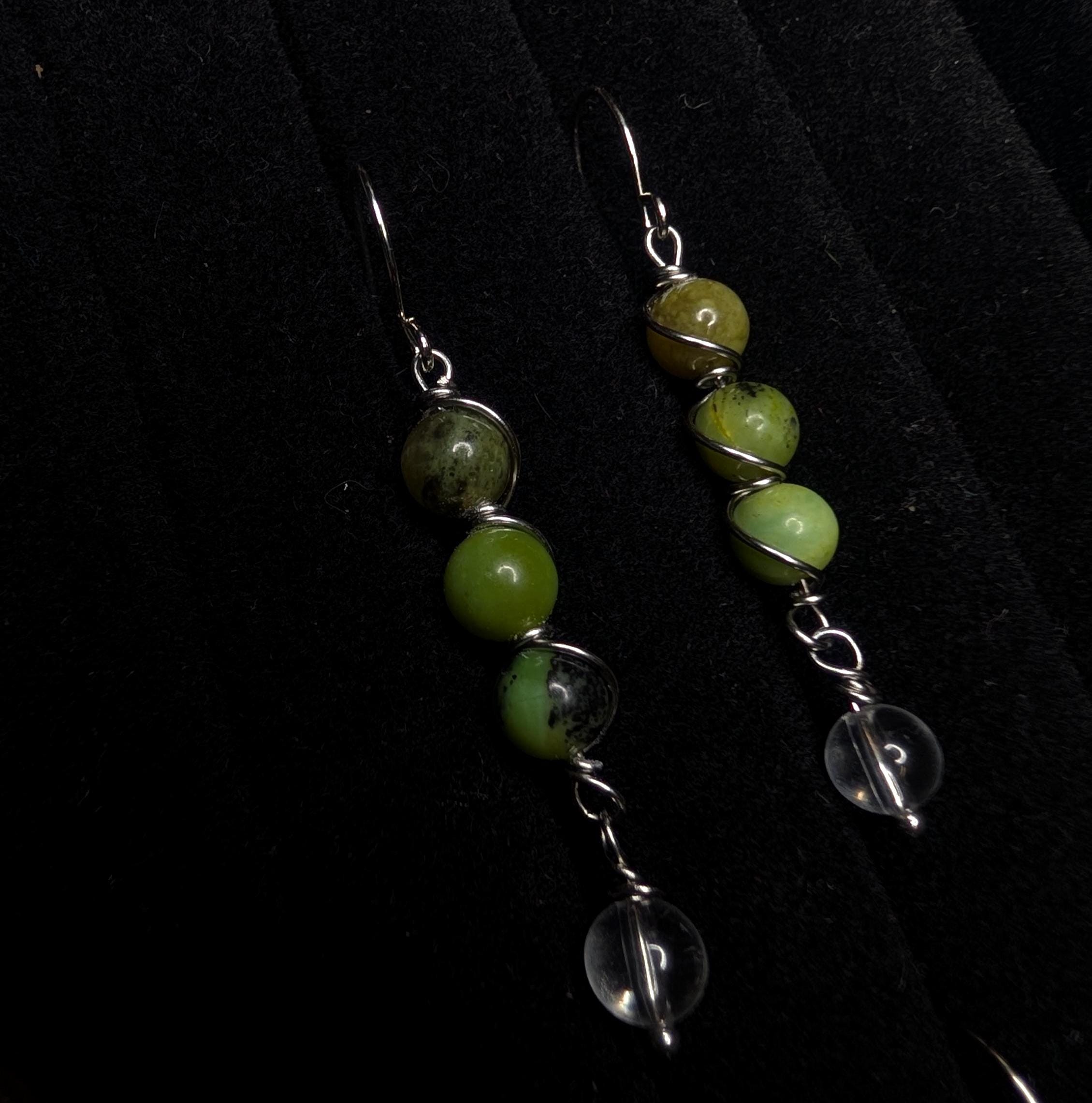 Wire wrapped crystal drop earrings - Choose your pair | Small
