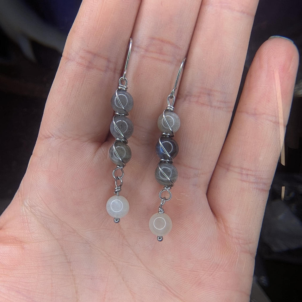 Wire wrapped crystal drop earrings - Choose your pair | Small