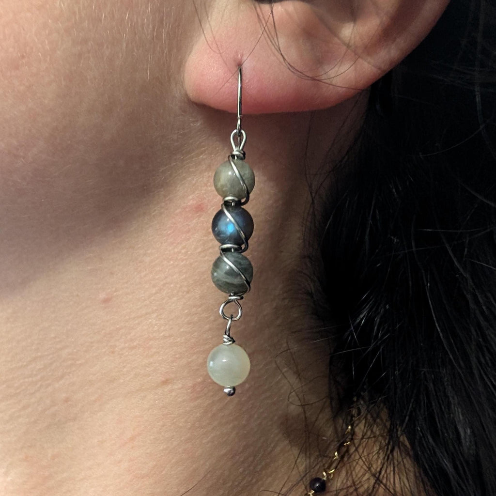 Wire wrapped crystal drop earrings - Choose your pair | Small