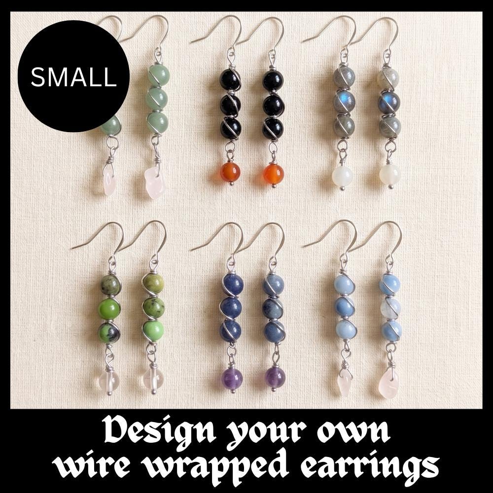 Custom Wire Wrapped Crystal Earrings - single or pair | Small