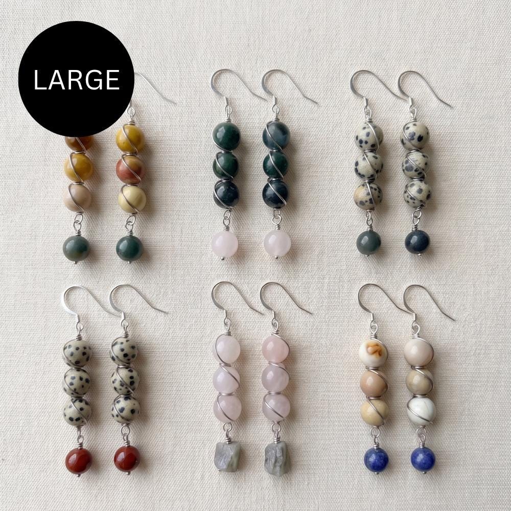 Wire wrapped crystal drop earrings - Choose your pair | Large